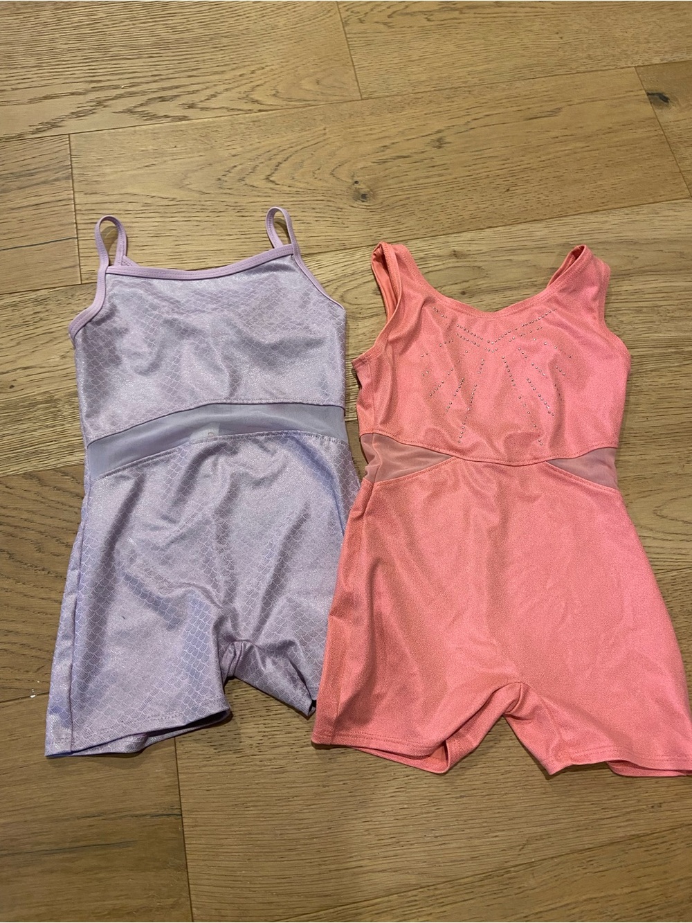 Cat & Jack Girls Lavender and Coral Dance/ Gymnastics Leotards - Set of 2